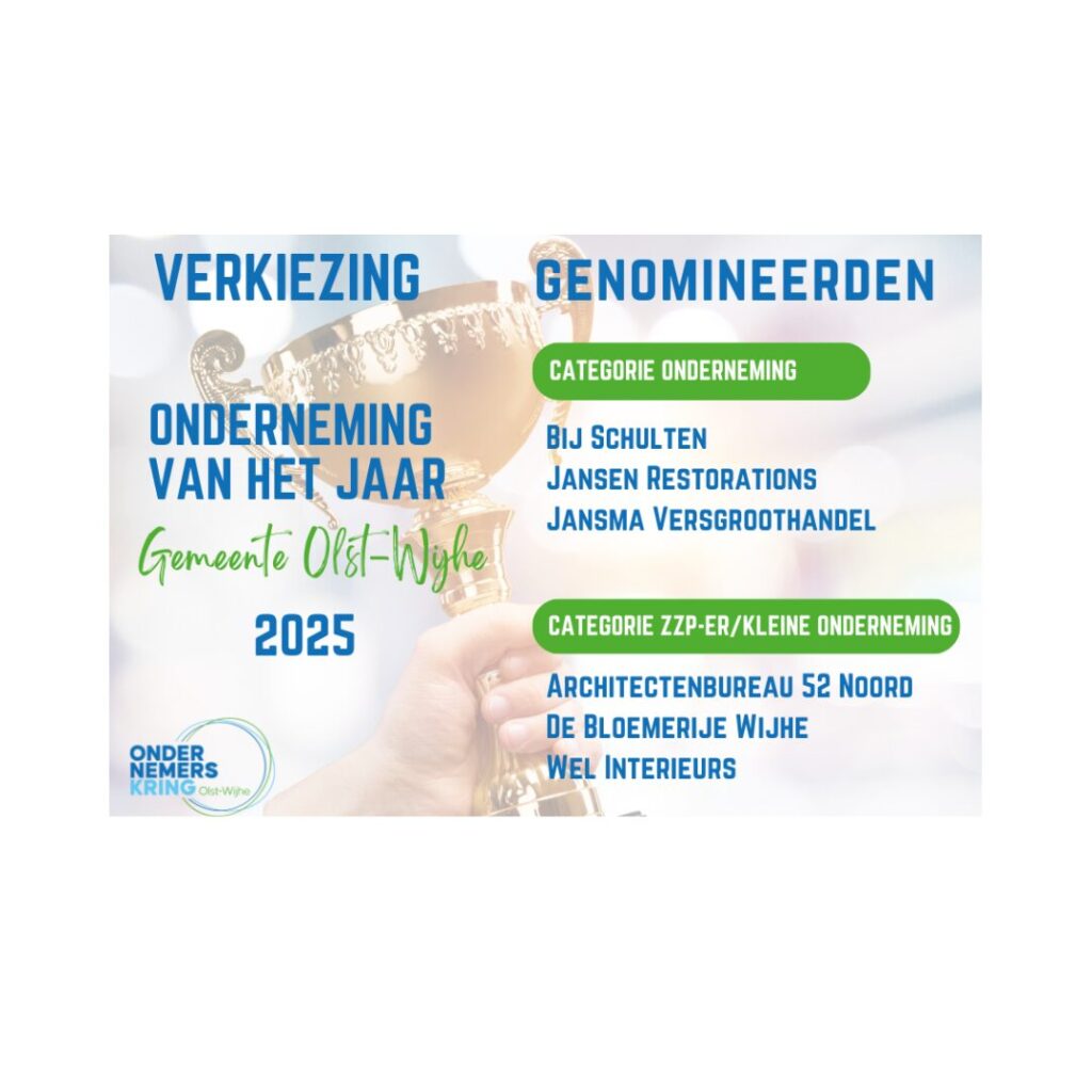 Bekendmaking genomineerden verkiezing Onderneming van het jaar